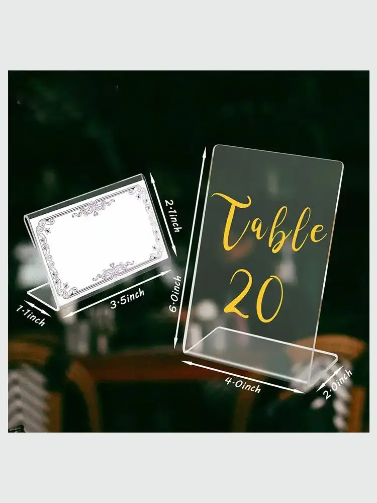 

1 set new style clear acrylic table numbers menu sign holder wedding