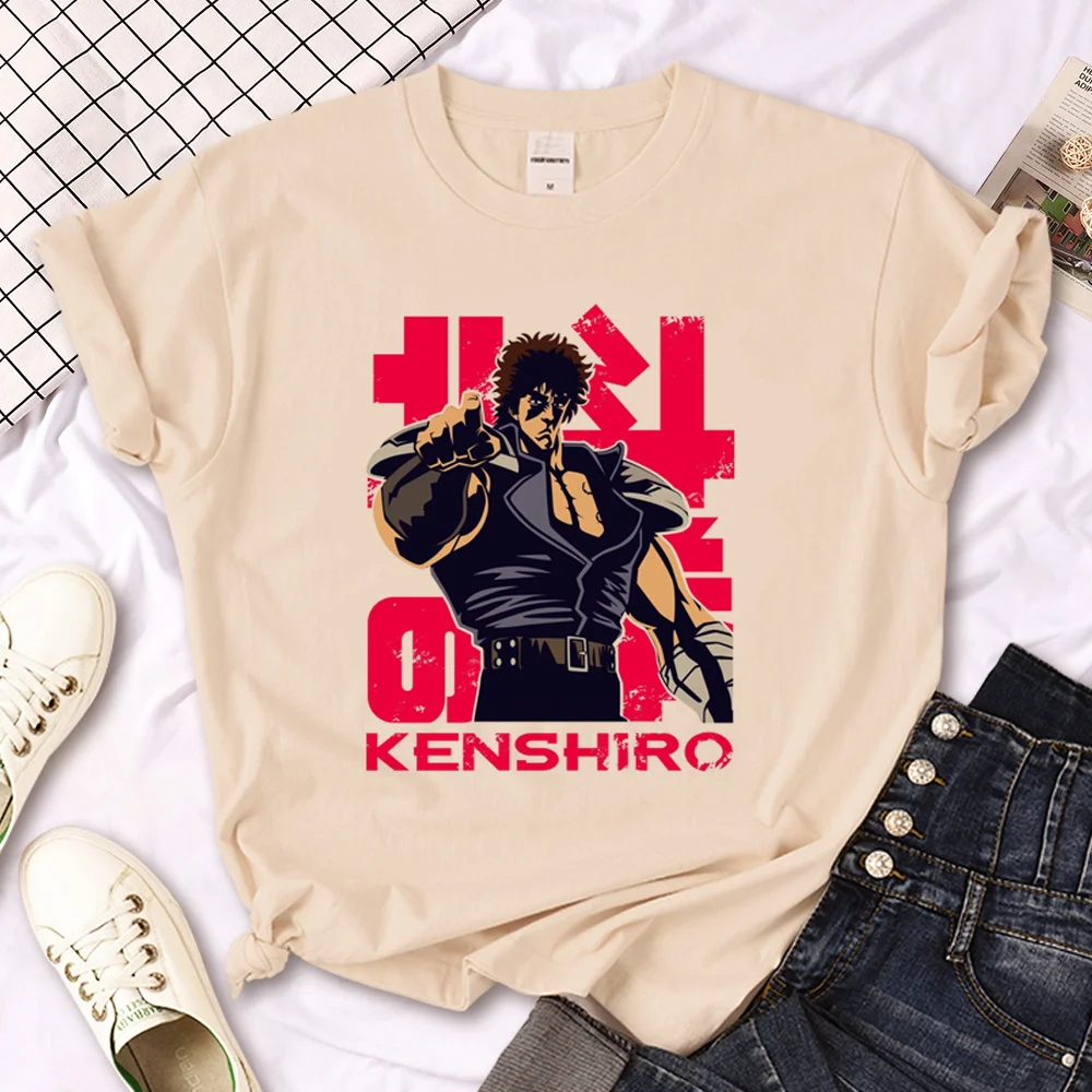 Kenshiro Anime tshirt women Japanese Y2K top girl comic harajuku 2000s clothing