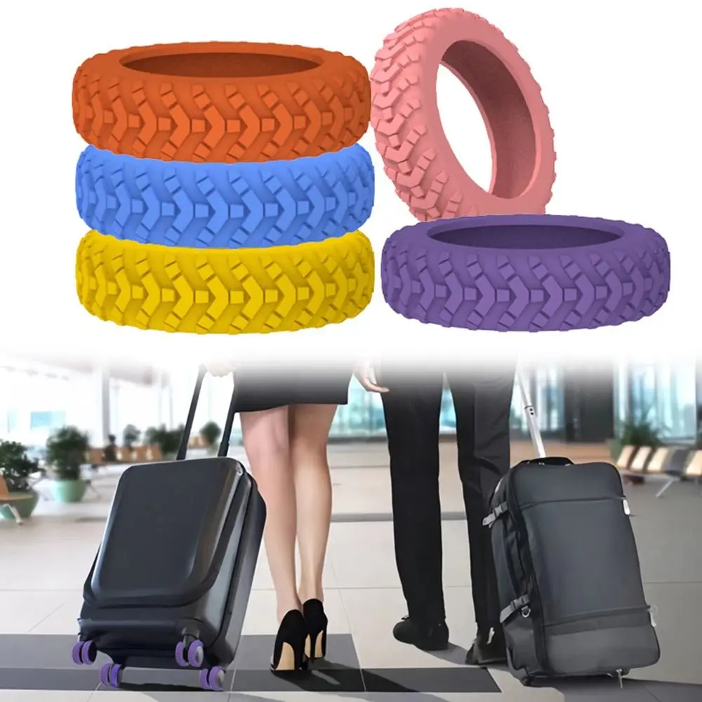 8Pcs/Set Silicone Trolley Box Casters Cover Reduce Noise With Silent Sound Suitcase Parts Axles Suitcase Wheels Protection Cover