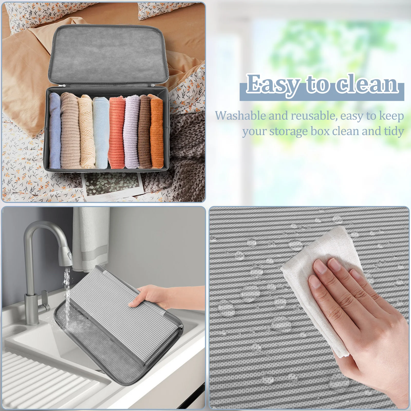 Nonwoven Lockable Storage Box Document Safe Portable Foldable Organizer