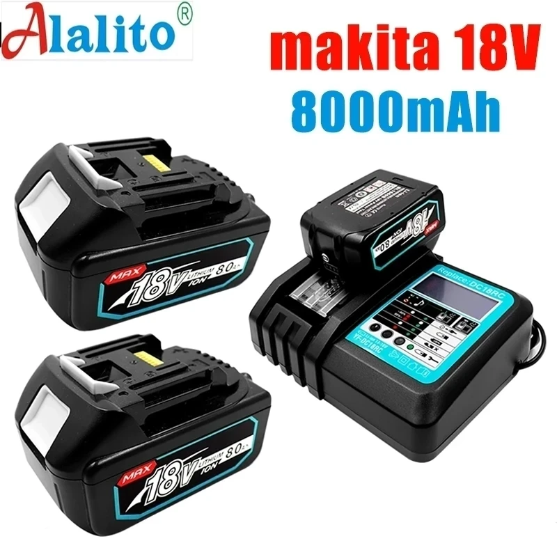 

Makita 18V 8.0Ah Rechargeable Battery For Makita Power Tools with LED Li-ion Replacement LXT BL1860 1850 volt 8000mAh