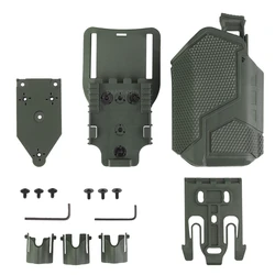 Universal Right Hand Tactical Gun Holster with Flashlight Holder (Green)