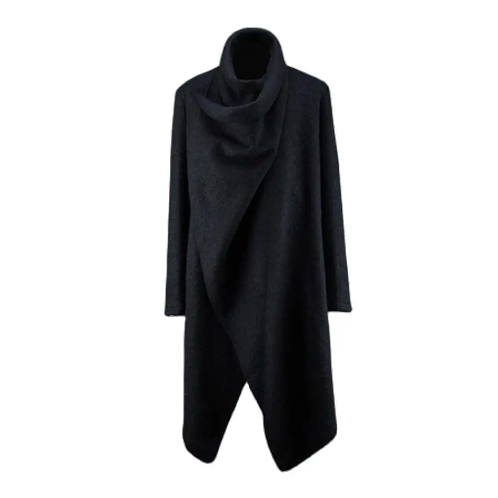 Hot Sale Irregular Fashion Long Wool Coat Punk Hip Hop Cloak Man Vintage Gothic Style Long Jacket Abrigo Hombre Hot Sale 5xl