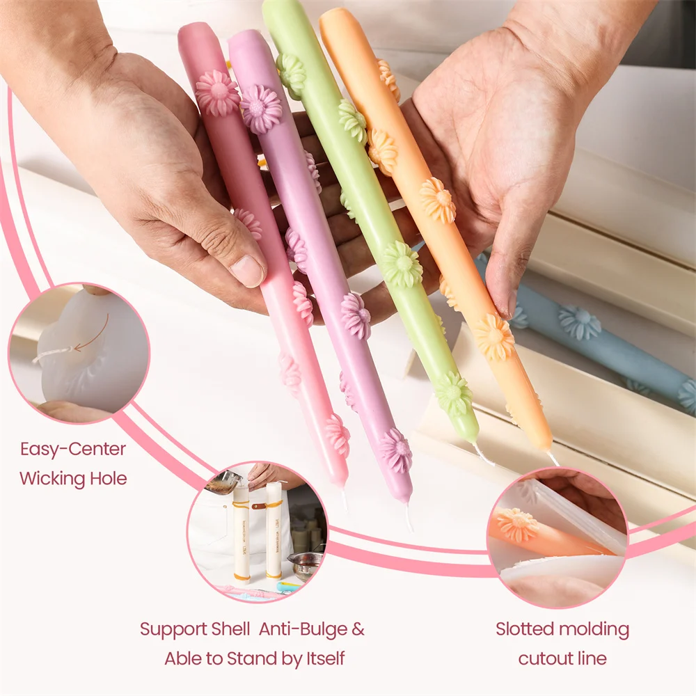 Diy Long Colored Wax Stick Silicone Mold Making Wax Stick Aromatherapy  Candle Mold Home Stationery Simple Handicraft Decoration - Candle Molds -  AliExpress