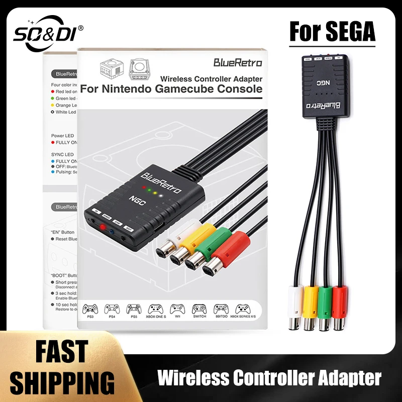 Blueretro Per Nintendo Gamecube Console Controller Di Gioco Wireless Adattatore Per Ps3 Ps4 Ps5 8Bitdo Switch Pro Wii Controller