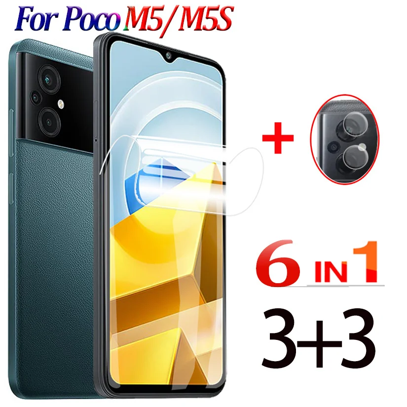 

Hydrogel Film Poco M5 Screen Protector 9HD Bendable Soft Film For Xiaomi Poco M5 S Protective Hidrogel Films Poko M 5 Xaomi Pocophone Pocco M5 Camera Lens Protection Xiomi PocoM5 Not Glass