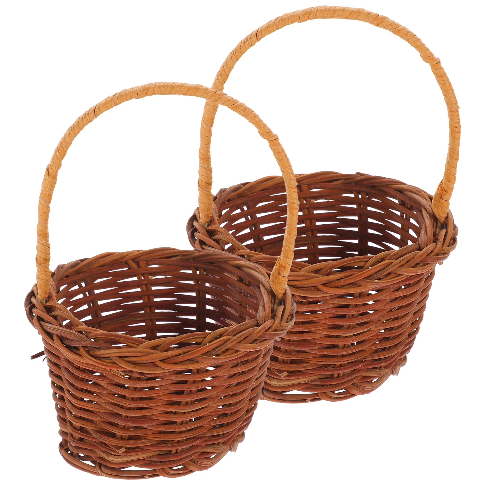 

Miniature Picnic Baskets Handles Small Rattan Baskets Dollhouse Tiny Woven Basket Mini Party Favor Basket Fairy Garden