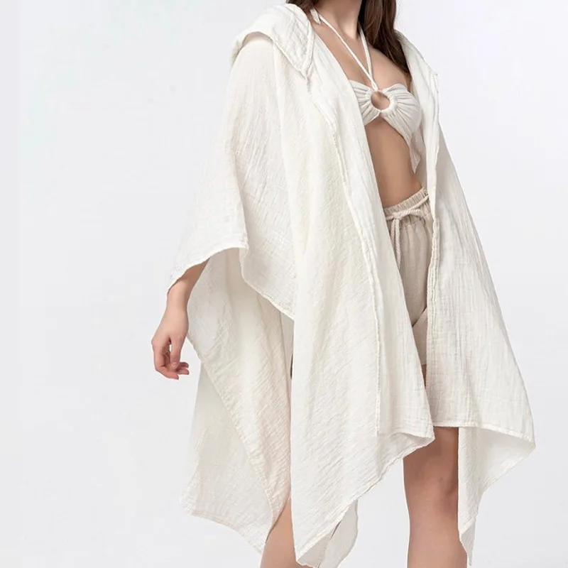

Y2K Casual Fashion Loose Hooded Cape Top Pants Clothing Suit Vacation Outfits Tracksuit Autumn Women Linen Pants Two Piece Set