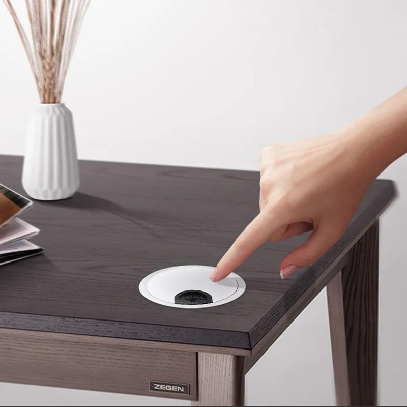 Zinc Alloy Round Table Wire Hole Covers Outlet Port Computer Pc Desk