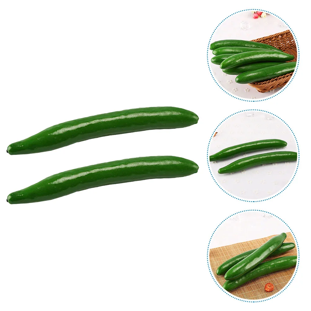

2 Pcs Simulation Cucumber Kitchen Vegetables Decoration Models Cucumbers Window