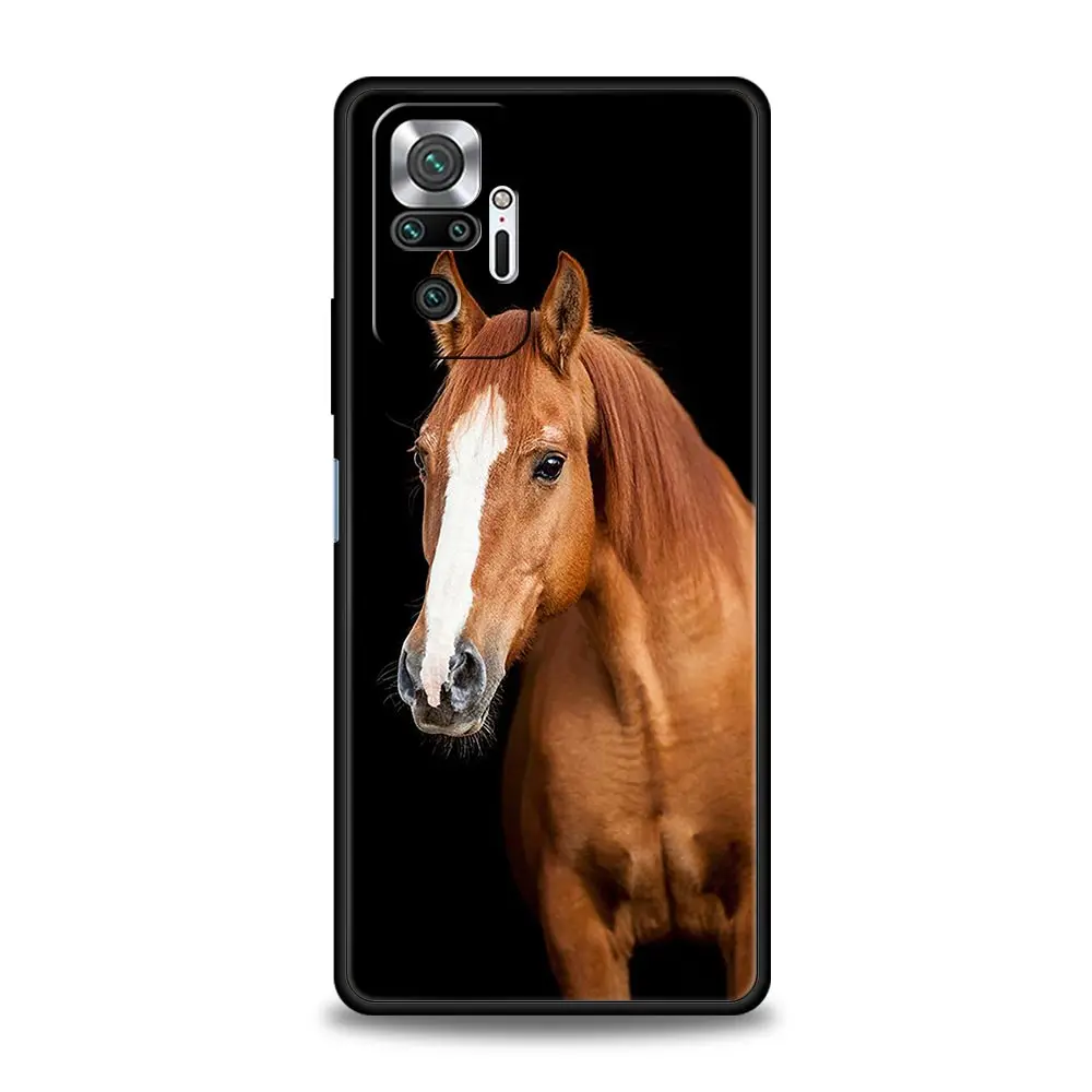 Elegant Animal Horse Black Phone Case