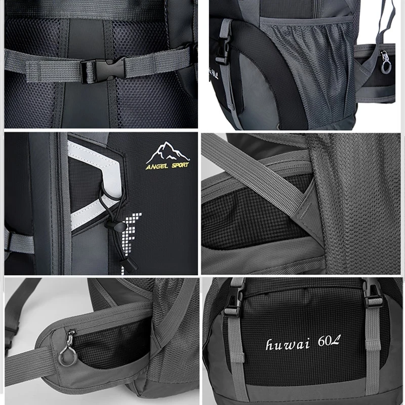 Mochila de senderismo para hombre y mujer, de 40/60 l, para viajes al aire libre, escalada, deportes, acampada, escolar_voghion.com