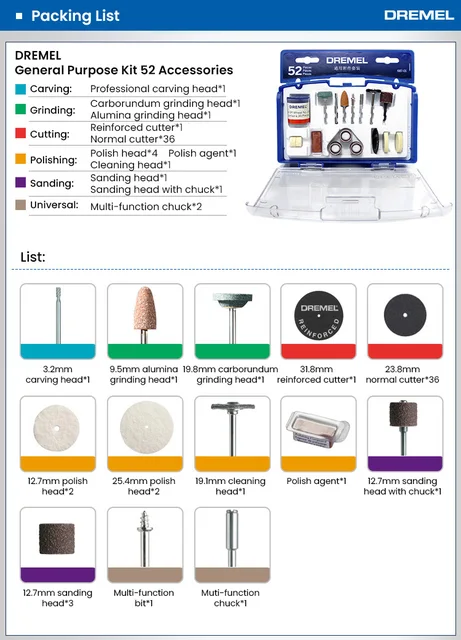Dremel 687-01 / 686-01 / 689-01 / EZ688-01 Rotary Tool Accessory Kit  Cutting Disc Accessories For Engraving Grinding Cutting - AliExpress