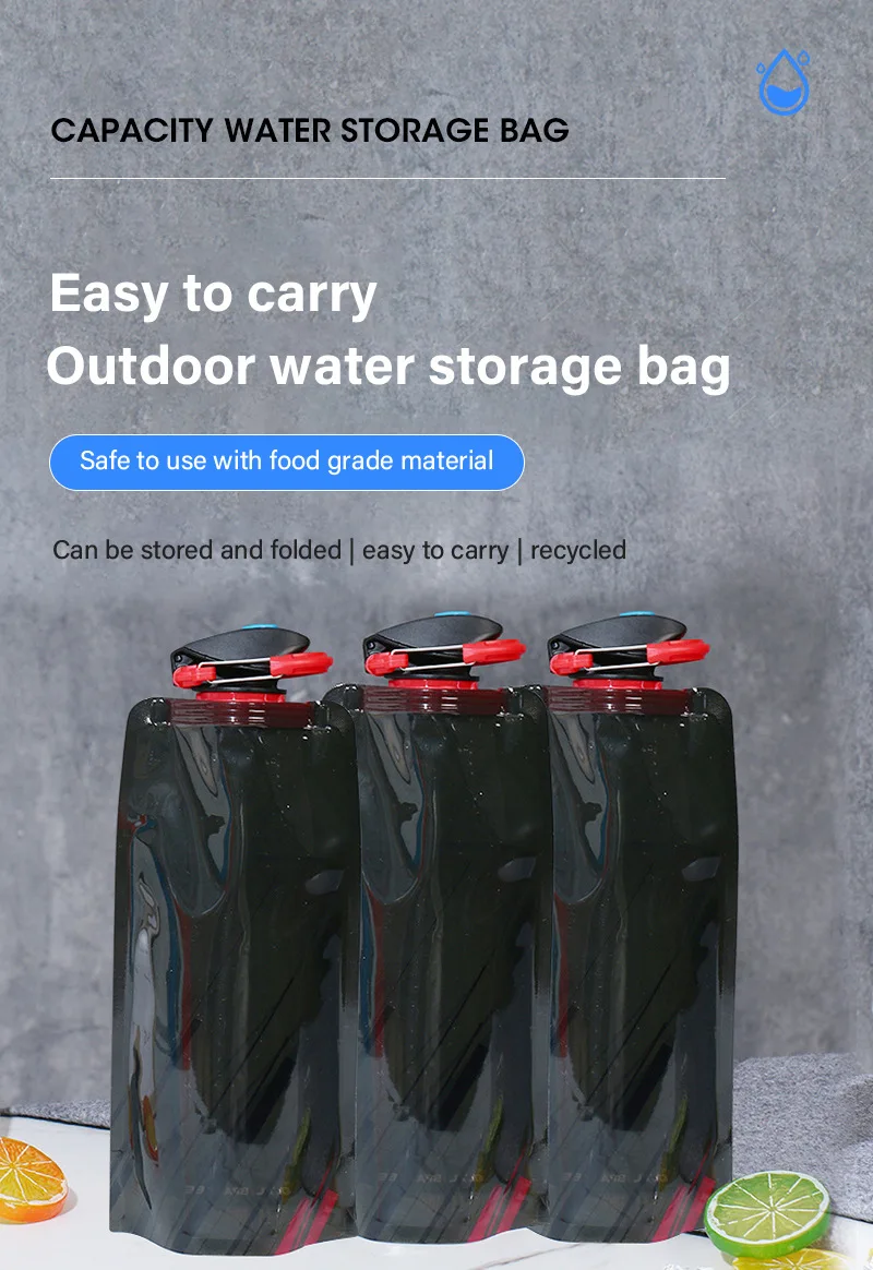 Description Picture 2 of itemPortable Ultralight Foldable Water Bag Duckbill Folding Sports Outdoor Fitness Cycling Portable Storage Large Capacity Wate Bag