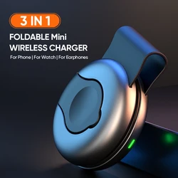 3 - in - 1 Foldable Magnetic Wireless Charging Station (Black)