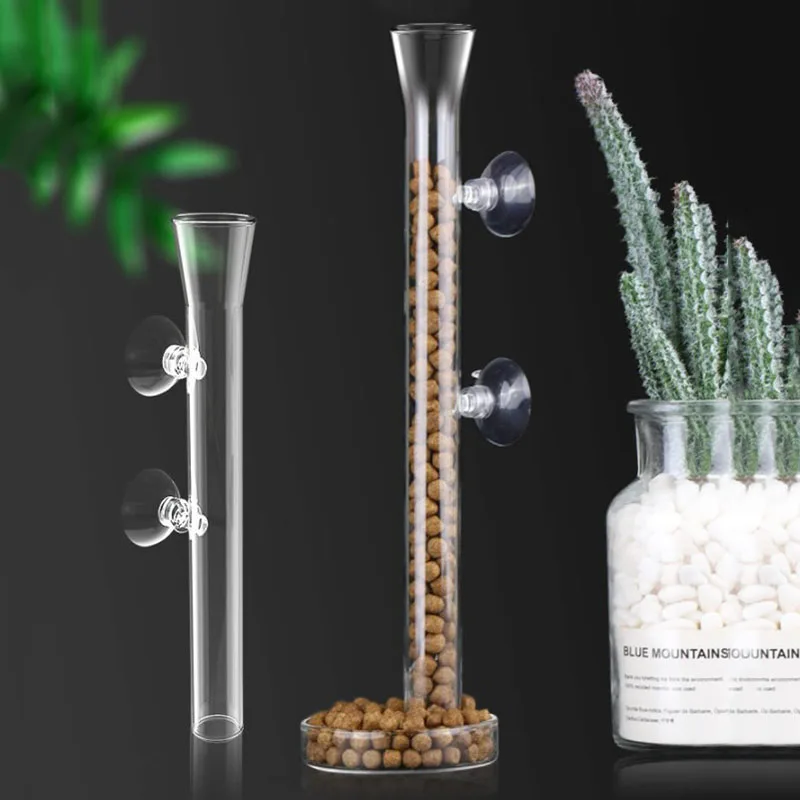 Aquarium Fütterung Rohr Gericht Klar Glas Aquarium Garnelen Schnecke Futter Feeder Schüssel Aquarium Fütterung Werkzeug Zubehör – Detail 11