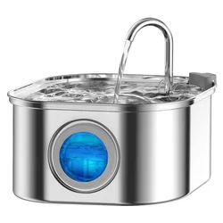 Smart Stainless Steel Pet Water Fountain with Visual Window - 3.2L Capacity (Standard version)