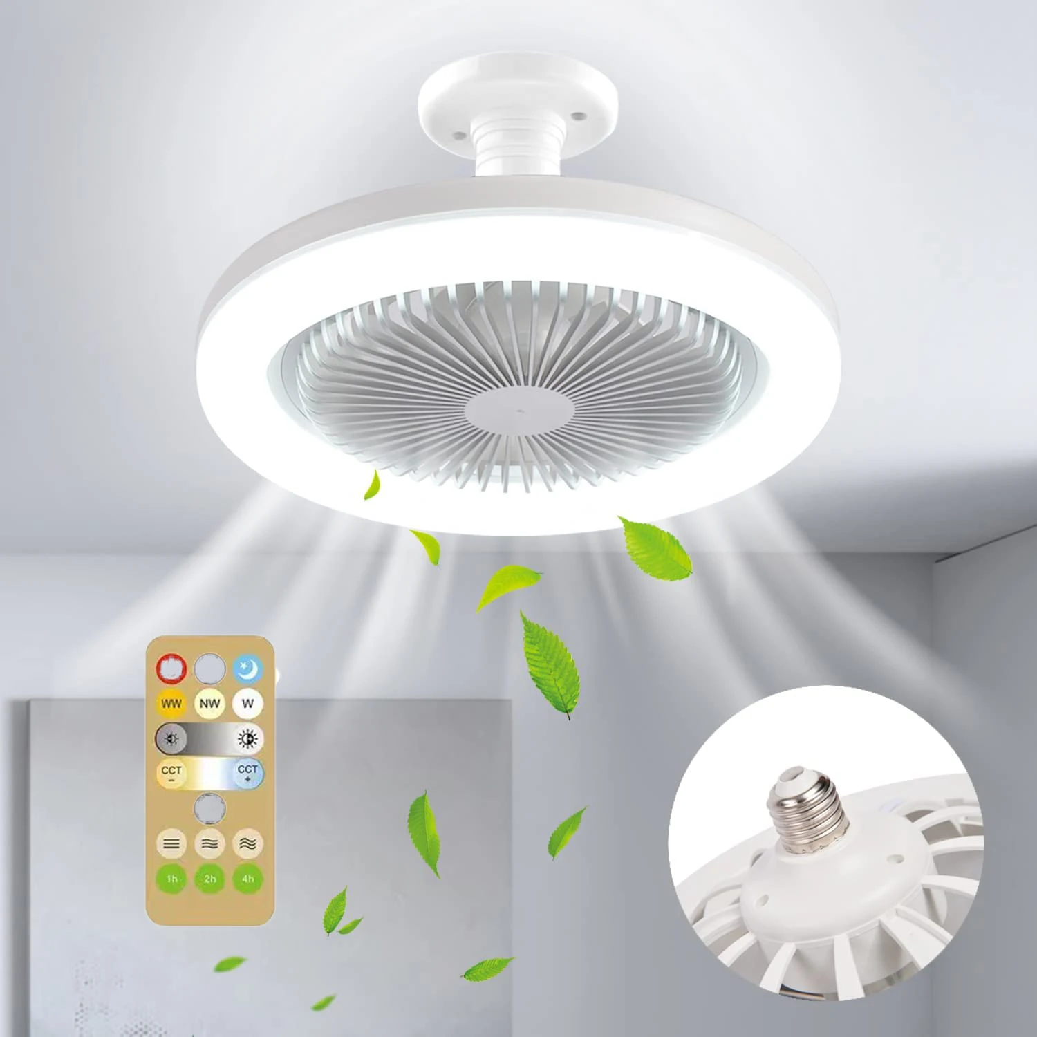 

E2 30w Ceiling Electric Fan With Light Control Lamp E27 Base With Remote Control For Bedroom Living Home AC85-265V Ceiling Lamps
