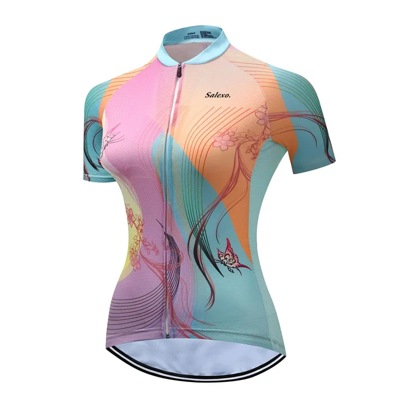 Summer Cycling Clothing Women Fancy Pattern Cycling Jerseys Racing Bicycle Clothing Shirts Mountain Bike Clothes Sportwears