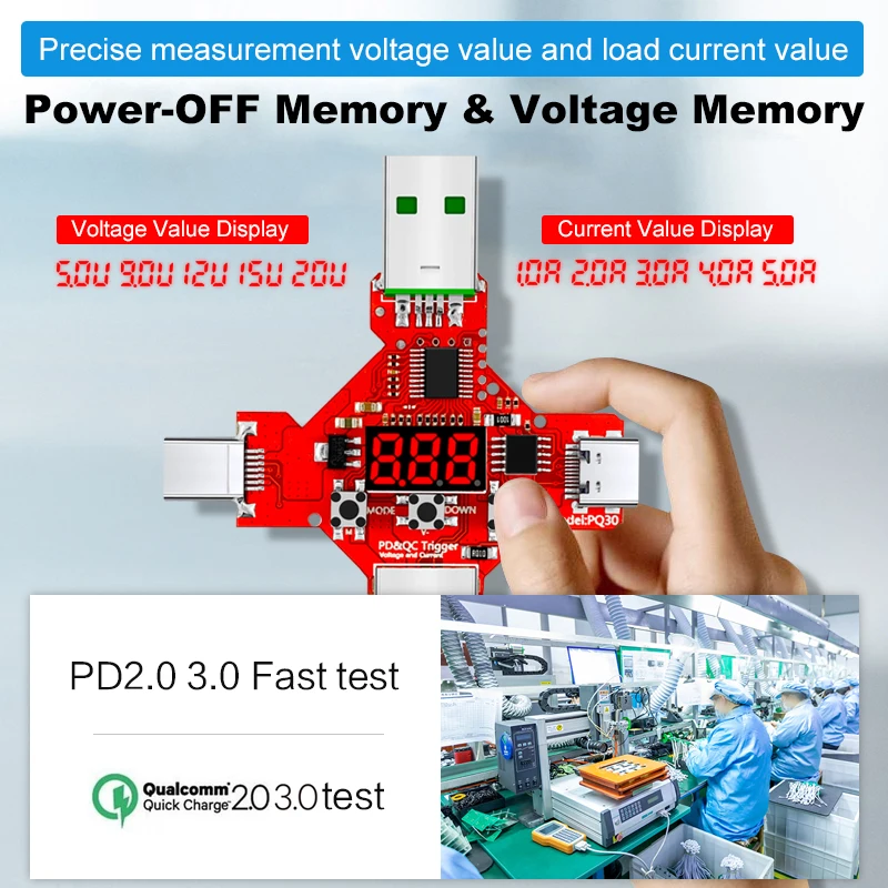 35W constant current double adjustable electronic load tester + PD2.0/3.0 QC2.0/3.0 triggers quick voltage USB tester aging discharge electronic load tester