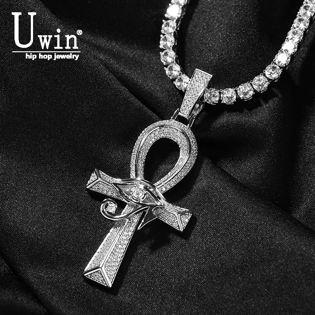 

Uwin The Eye of Horus Pendant Ancient Egypt Wedjat Eye Necklace For Women Iced Out Cubic Zirconia Fashion Charm Chain Jewelry