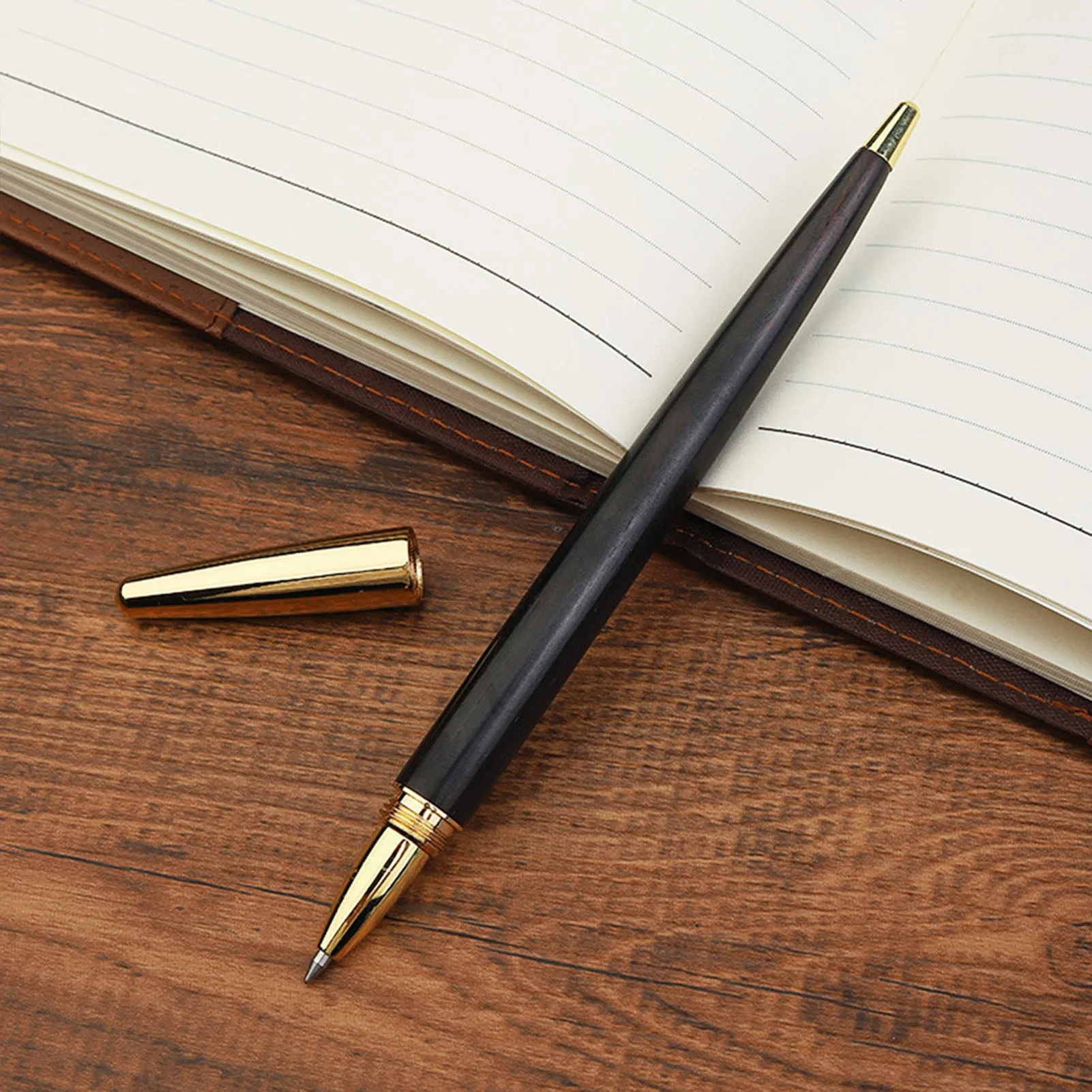 Elegant Sandalwood Vintage Writing Pen - 0.5mm Office & School Stationery