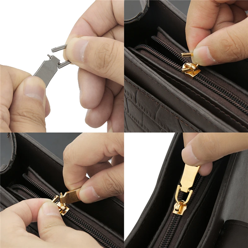 2pcs Detachable Zipper Pullers Zipper Sliders Head Zippers Fixer Repair kits for Backpack Coat Bag DIY Sewing Craft Accessories