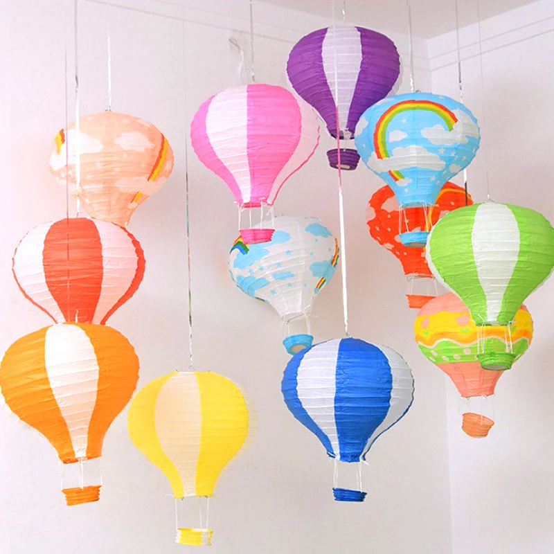 Paper lantern Hot air balloon lantern 12''30CM Wedding Birthday Decor Hot Air Balloon Paper Lantern Christmas Festival Bar Decor Craft DIY Hanging Air Balloon Lantern