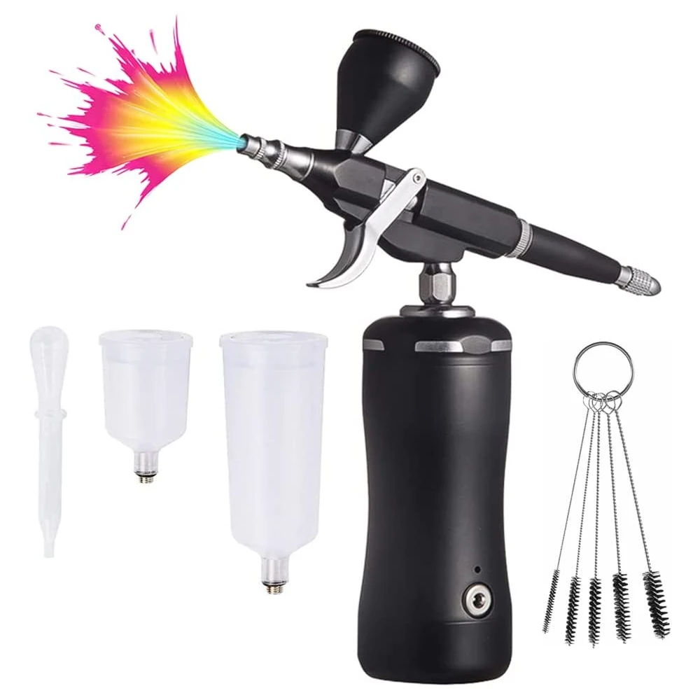 Airbrush-Kit Rechargeable Cordless Airbrush Compressor - Auto Handheld  Airbrush Gun, Airbrush Set Portable Wireless Air Brush for Barber, Nail  Art, Cake Decor, Makeup, Model Painting 