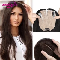 Straight Women Toupee 100% Human Remy Hair Silk Base Human Hairpiece Clip in Human Hair Extension Natural Hair System Toppers