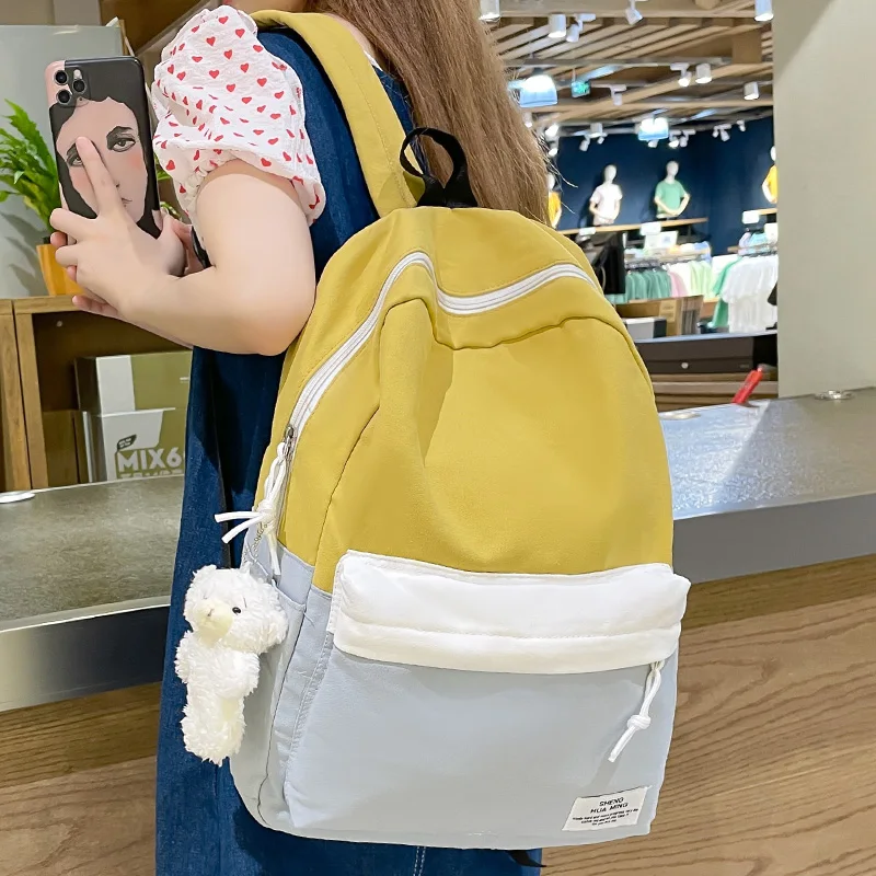 Fashion Women Canvas School Bags Cool Girl Travel Book Laptop Backpack Trendy Ladies Leisure College Backpack Female Student Bag