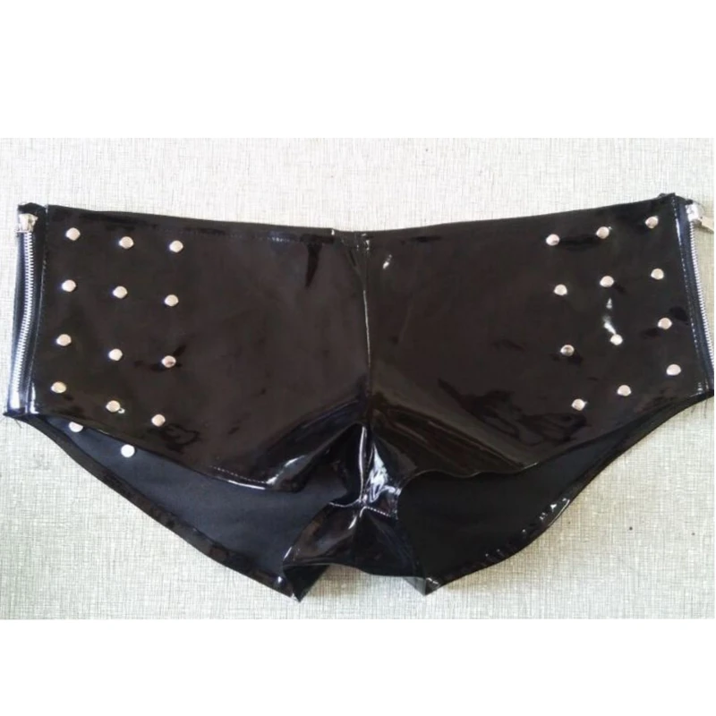 High Quality PVC Leather Mini Sexy Rivets Shorts Low Waist Women Faux Leather Night Club Dance Wear Hot Female Bermuda Feminina nike shorts