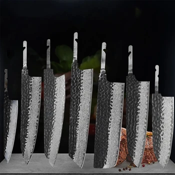 1PC，Japanese Chef Knife Blank Blade DIY Damascus Steel VG10 Core Kitchen Knives Set Knife Making Tools No Handle Kitchen Stuff 1