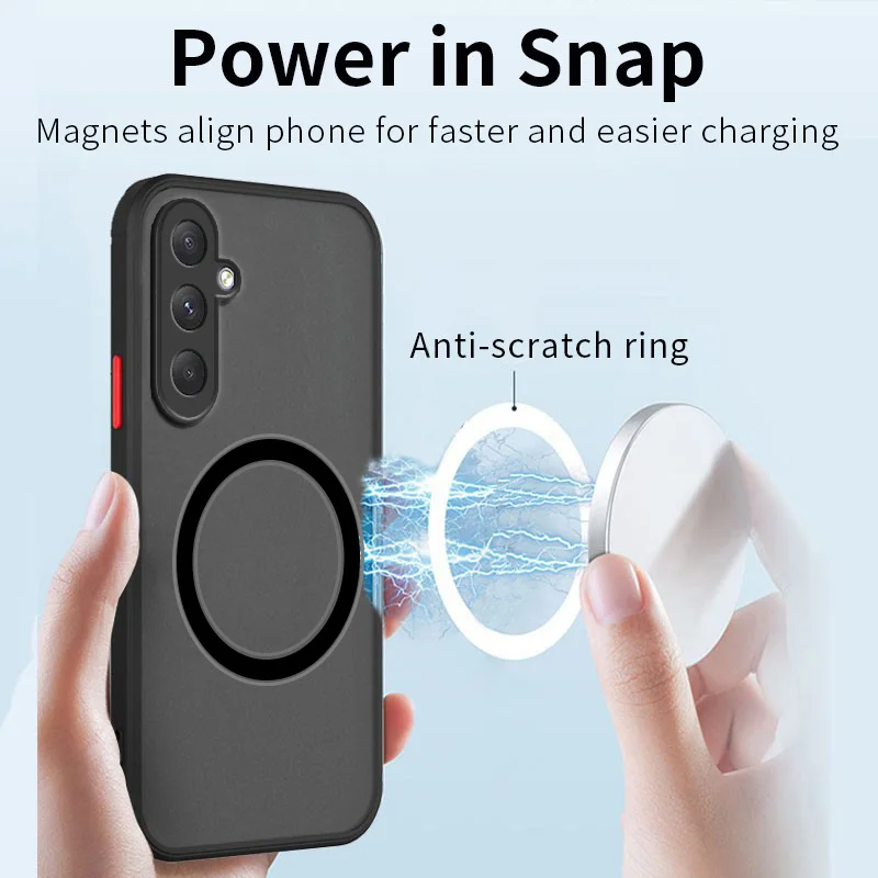 Matte Magnetic Fashion Phone Case - Durable Anti-Collision Hard Cover