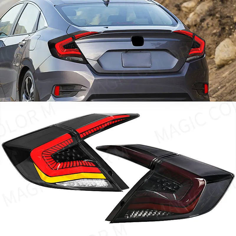 

Tail Lamp for Honda Civic 2016 2017 2018 2019 2020 Dynamic Sequential Turn Signal Lights Rear Brake Stop Daytime Car Accessories