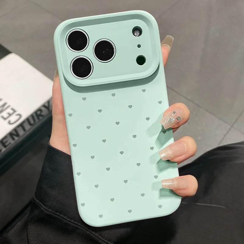 Charming Love Heart Candy Matte Silicone Case - Ultra Slim and Soft Cover