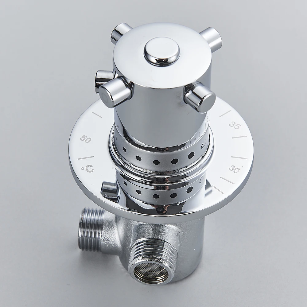 Faucet Valve Faucet Cartridge Thermostatic Mixing Valve Ceramic Discs Kit Standard Thermostatic 1/2 Ceramic Cartridge Tap Control Mixing Water Temperature control Valve Bathroom Accessories