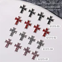 1/10pcs Retro Style Jewelry Cross Comfortable To Wear Fashionable Manicure Stylish Shiny Crystal Comfortable High Quality Flash 2