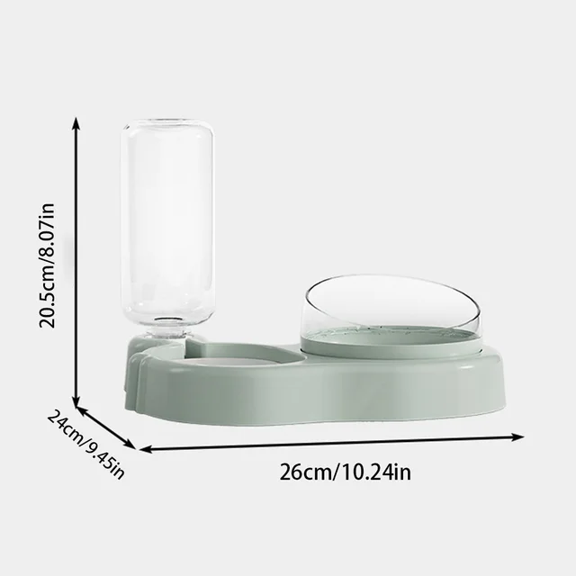 Automatic Cat Feeder & Water Bowl Set - Pet Food Dish Dog Bowl, Anti-Spill Cat Waterer, All-in-One Feeding Supplies 5