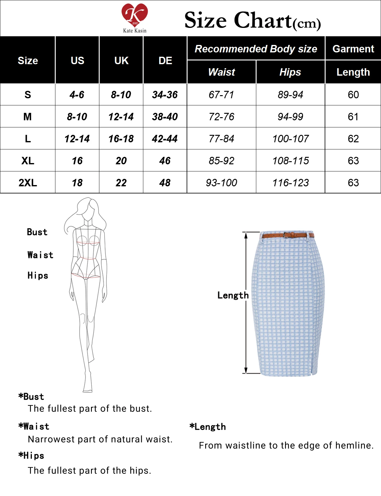 KK Women Bodycon Skirt Fashion Tweed Latticed Printed With Belt High Waist Knee Length Slit Front Work Office Lady Skirts