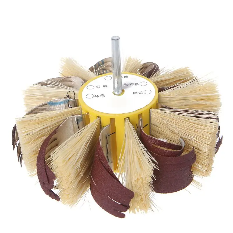 

Shaft Mounted Sisal Emery Cloth Bristle Grinding Buffing Brush Polishing Wheel