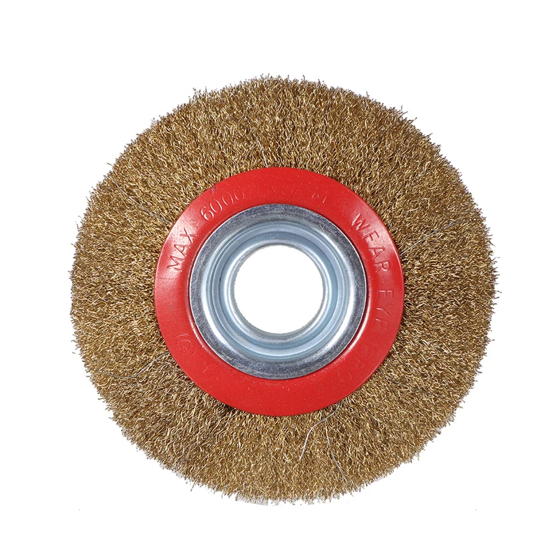 F50 6" Wire Brush 150mm Fine Wire Brush Wheel 10pcs Adaptor Rings For Bench Grinder For Deburring