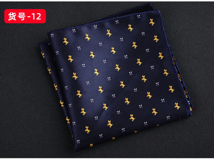 23CM Mens Woven Polyester Pocket Square Embroidered Jacquard Hanky Scarf Best Man Korean Formal Wedding Bridegroom Handkerchief