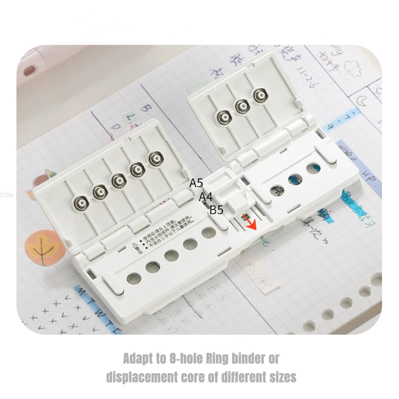 Japan kokuyo precision 8 holes ring binder hole punch portable manual