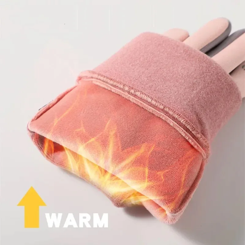 Sports Gloves Womens Autumn and Winter Sports Warm Waterproof and Anti Slip Cycling Wind Cold Resistant Outdoor Activity