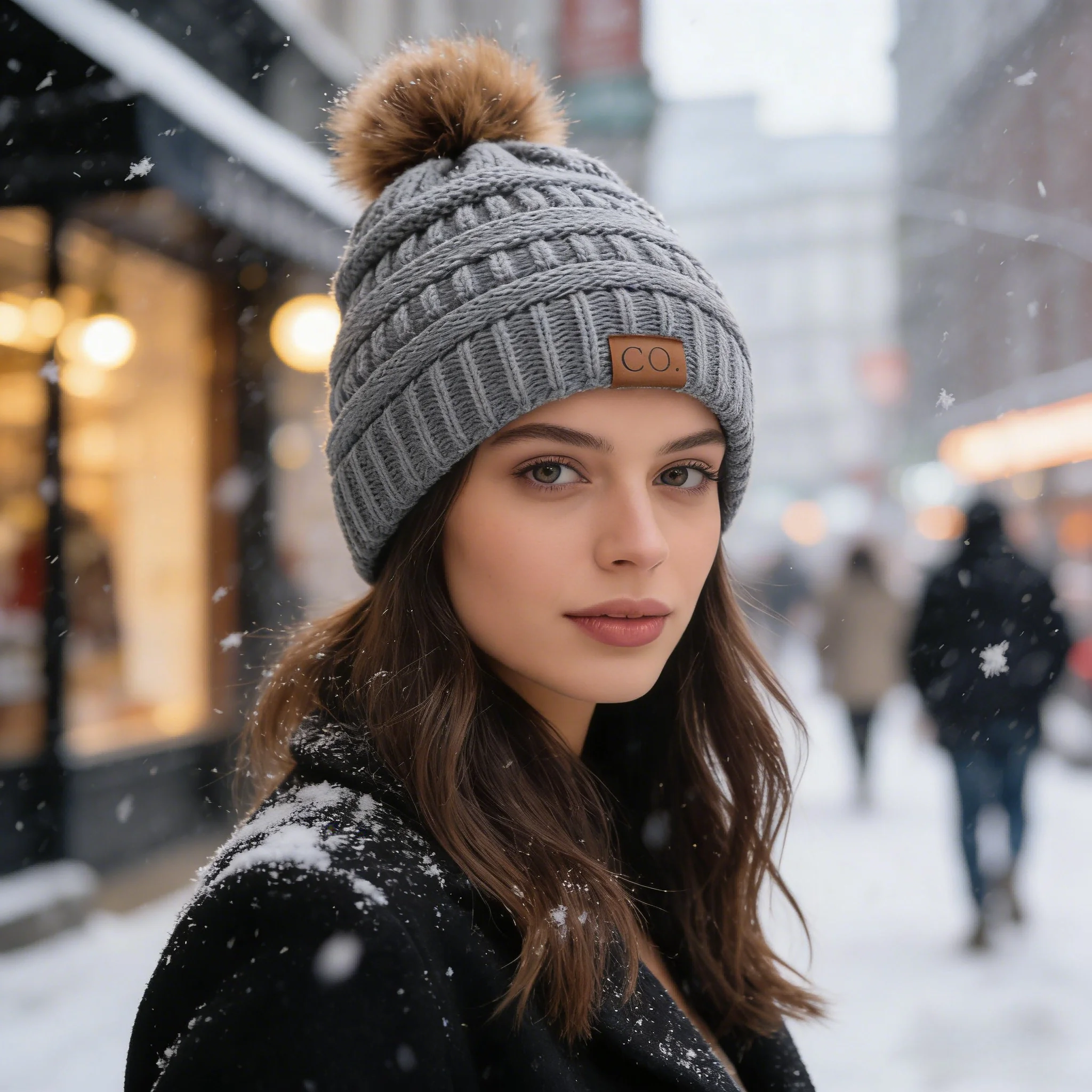 Neue Mode Anti-Statische Winter Hut Satin Thermische Faux Pelz Pompoms Mützen Hut Frauen Mädchen Im Freien Chic Hüte – Detail 10
