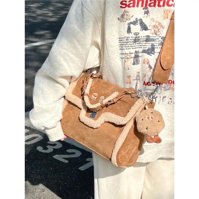 JIAERDI Vintage Brown Tote Bag Women Autumn Winter New