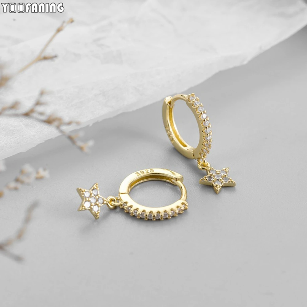 Женские серьги-Обручи из серебра 925 пробы с цирконием (art.: 3920c75dae87a) - 3920c75dae87a