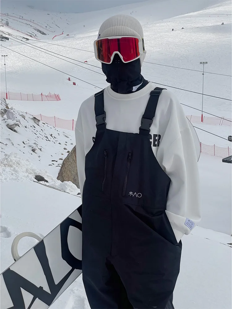 Unisex Waterproof Ski And Snowboarding Pants Suspenders 