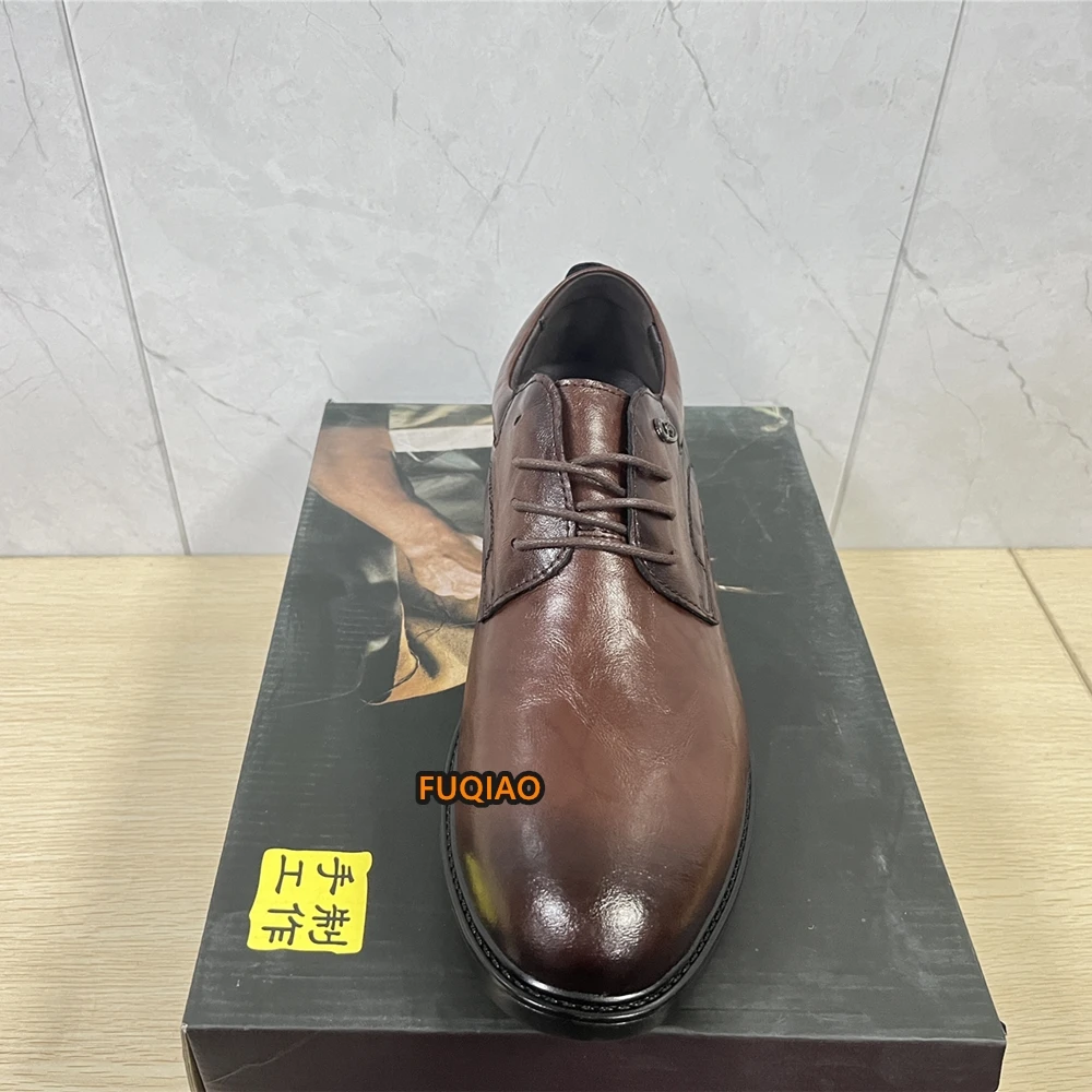 6CM Versteckte Erhöhung Herren Oxford Schuhe Business Formelle Elevator Lederschuhe Komfortable Rutschfeste Hochzeits- und Partyschuhe – Detail 3
